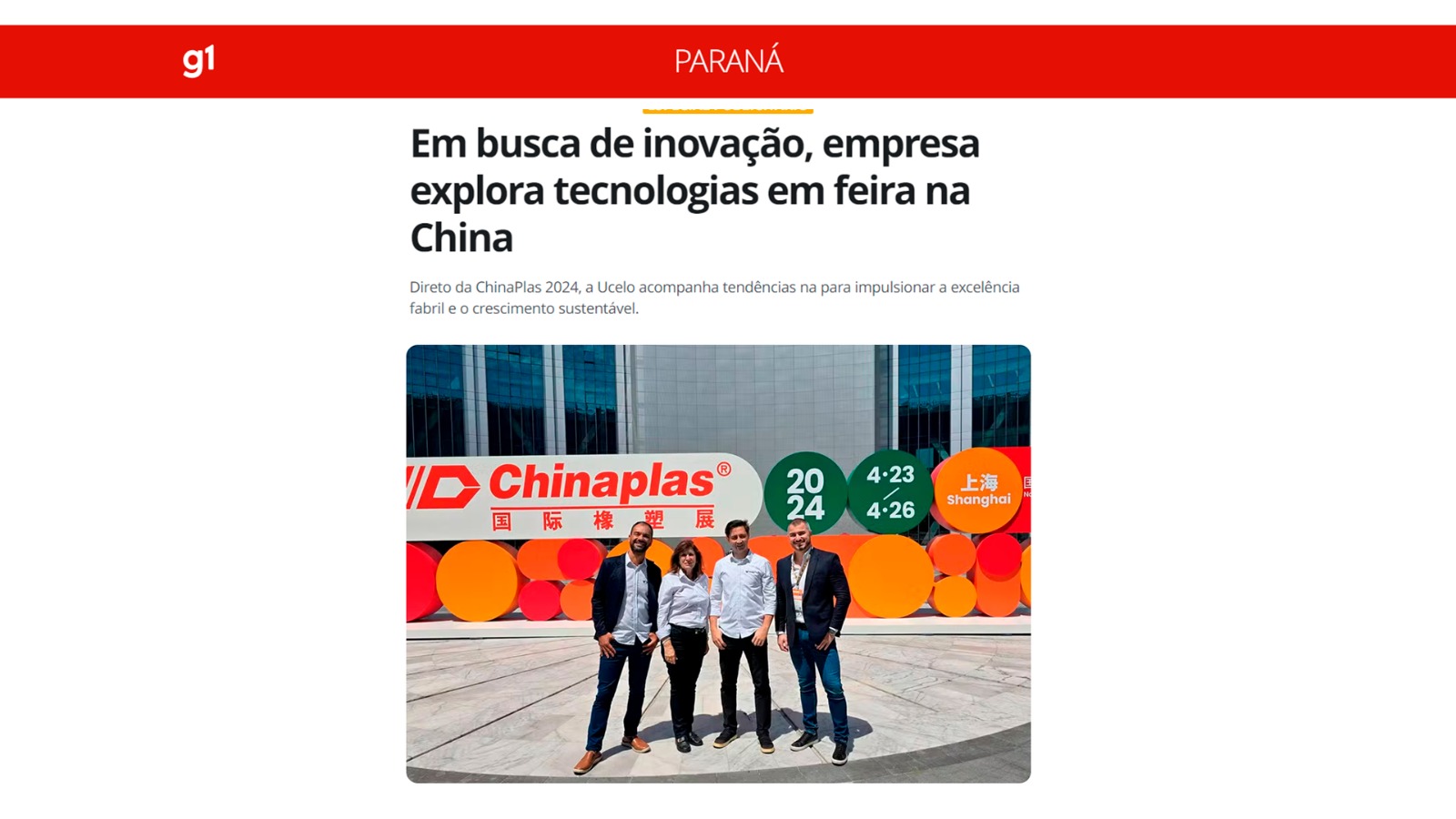 Em busca de inovação, Ucelo explora tecnologias em feira na China